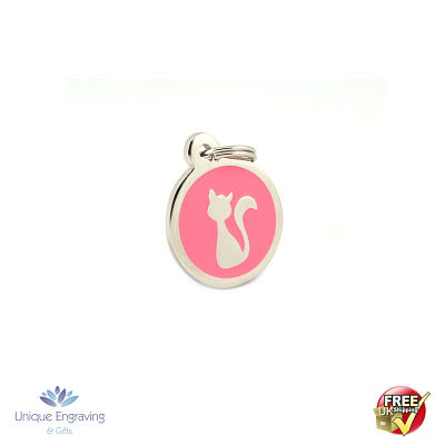 Unique Engraved Pet Tag Pink Kitty